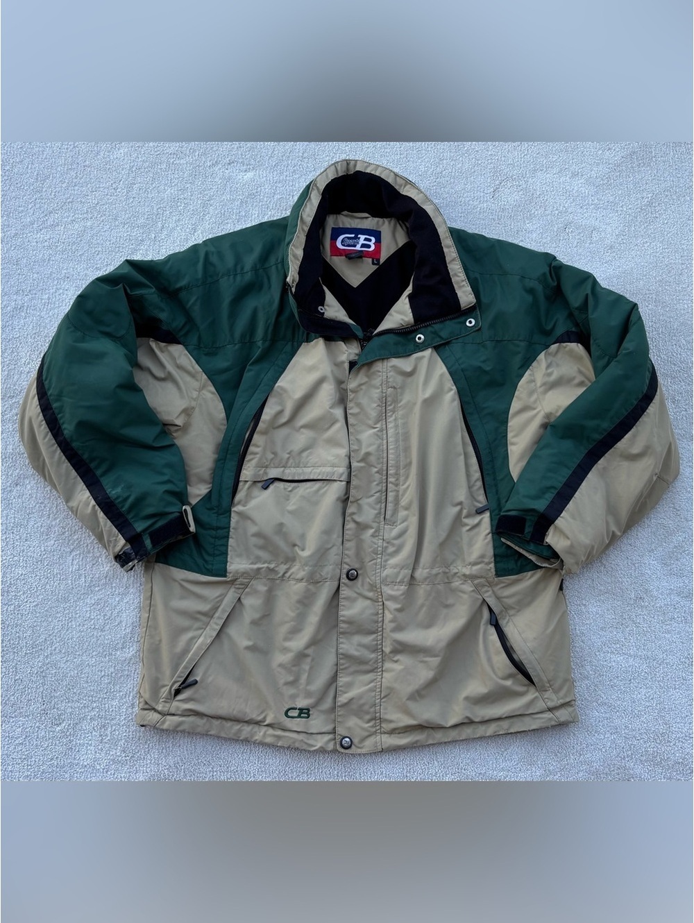 Vtg CB Sports Green and Tan Men's Insulated Parka Jacket